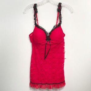 Linea Donatella‎ • 2pc. Stretch Lace Baby Doll Sz M